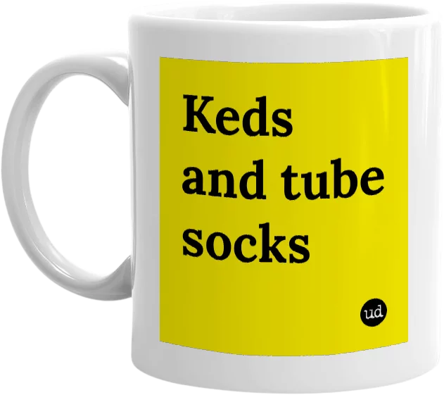 Keds and tube socks mug